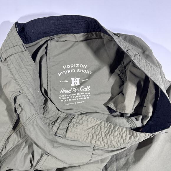 HOWLER BROS Ripstop Olive Green Nylon Shorts Pockets Men Size 36 - Picture 9 of 9